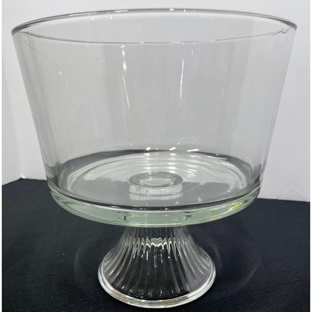 Anchor Hocking Annapolis Pedestal Trifle Bowl 8 Inch Clear Glass 69102B